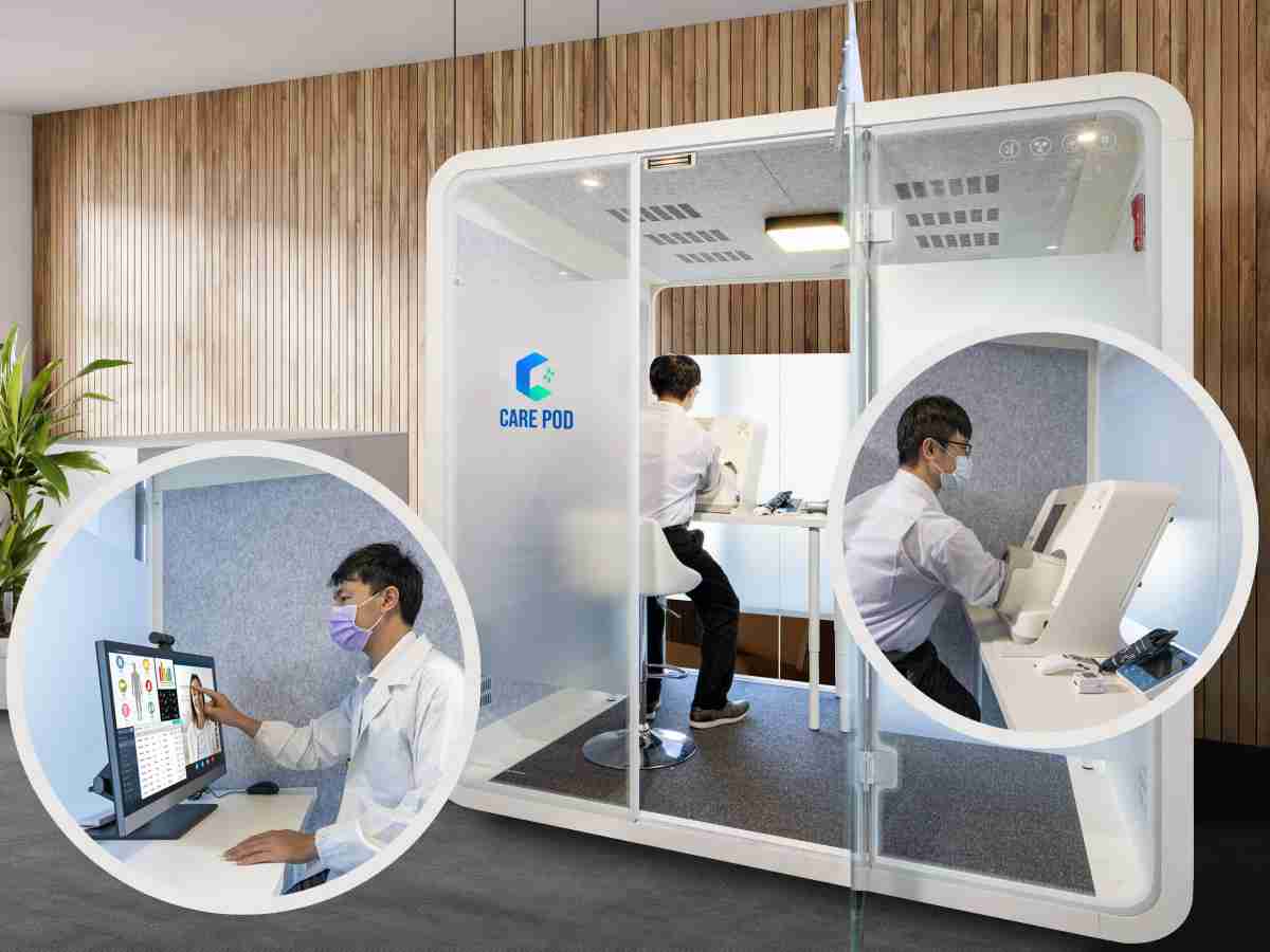 达擎于医疗科技展中展出＂远距诊疗舱＂，，以因应医疗数字化及社会高龄化趋势下、、复诊及慢性病患等族群对于远距看诊需求逐渐升高所推出的创新整合方案。。。。多功能合一、、、高隐私性的远距诊疗舱可根据病患端与医师端的不同需求，，提供弹性化及客制化功能，，节省医生和病患的精力及时间